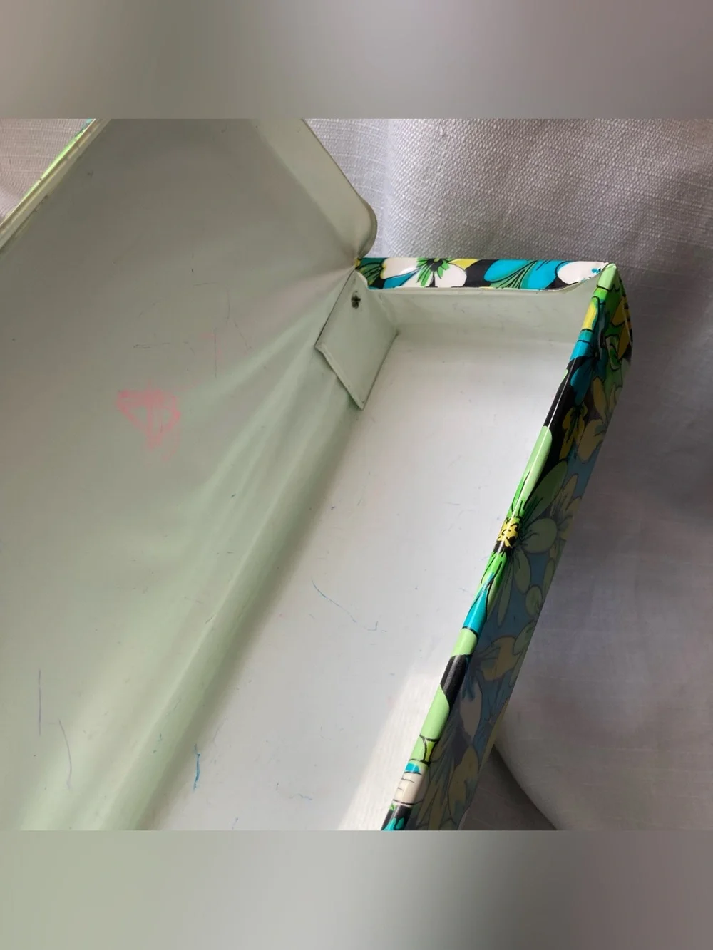 Pair of Vintage Flower Power Vinyl Stationery Boxes!